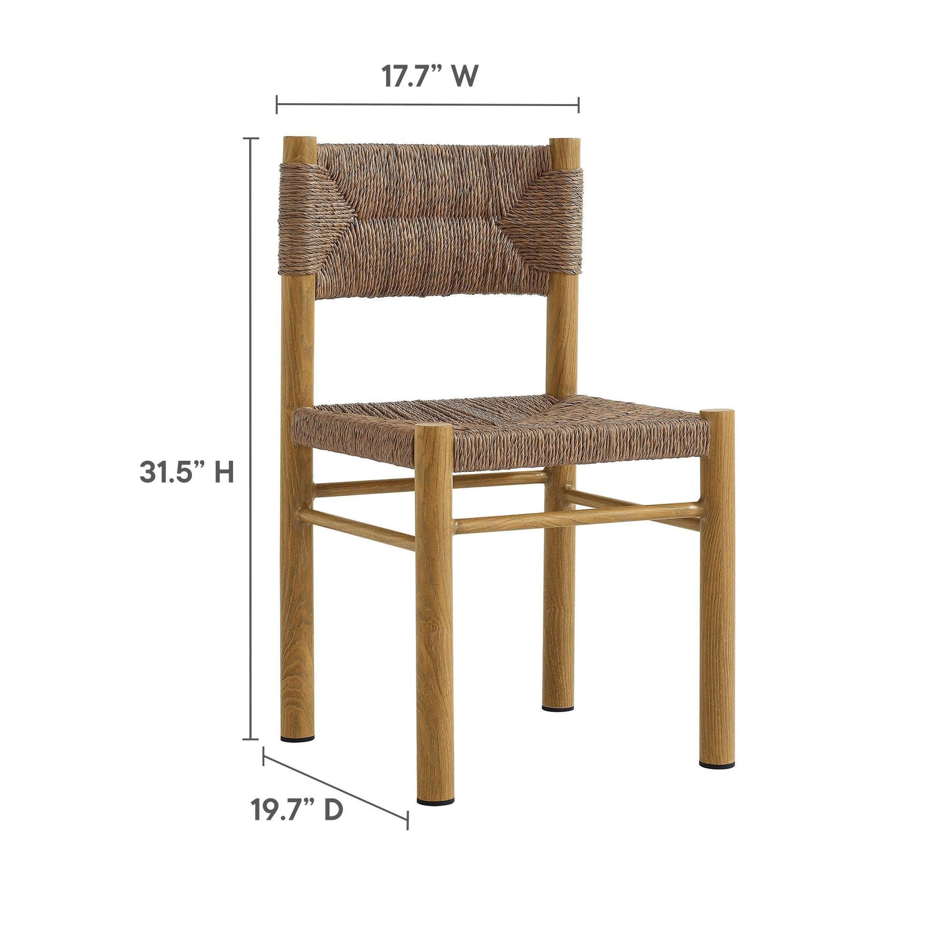 Parkland Outdoor Patio Rattan and Aluminum Dining Side Chairs Set of 2 by Modway FredCo