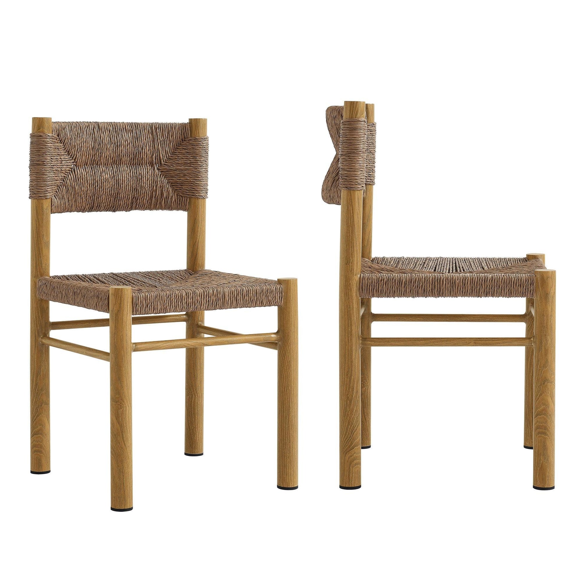 Parkland Outdoor Patio Rattan and Aluminum Dining Side Chairs Set of 2 by Modway FredCo