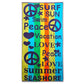Peace/Love 100% Combed Cotton Oversized Beach Towel FredCo