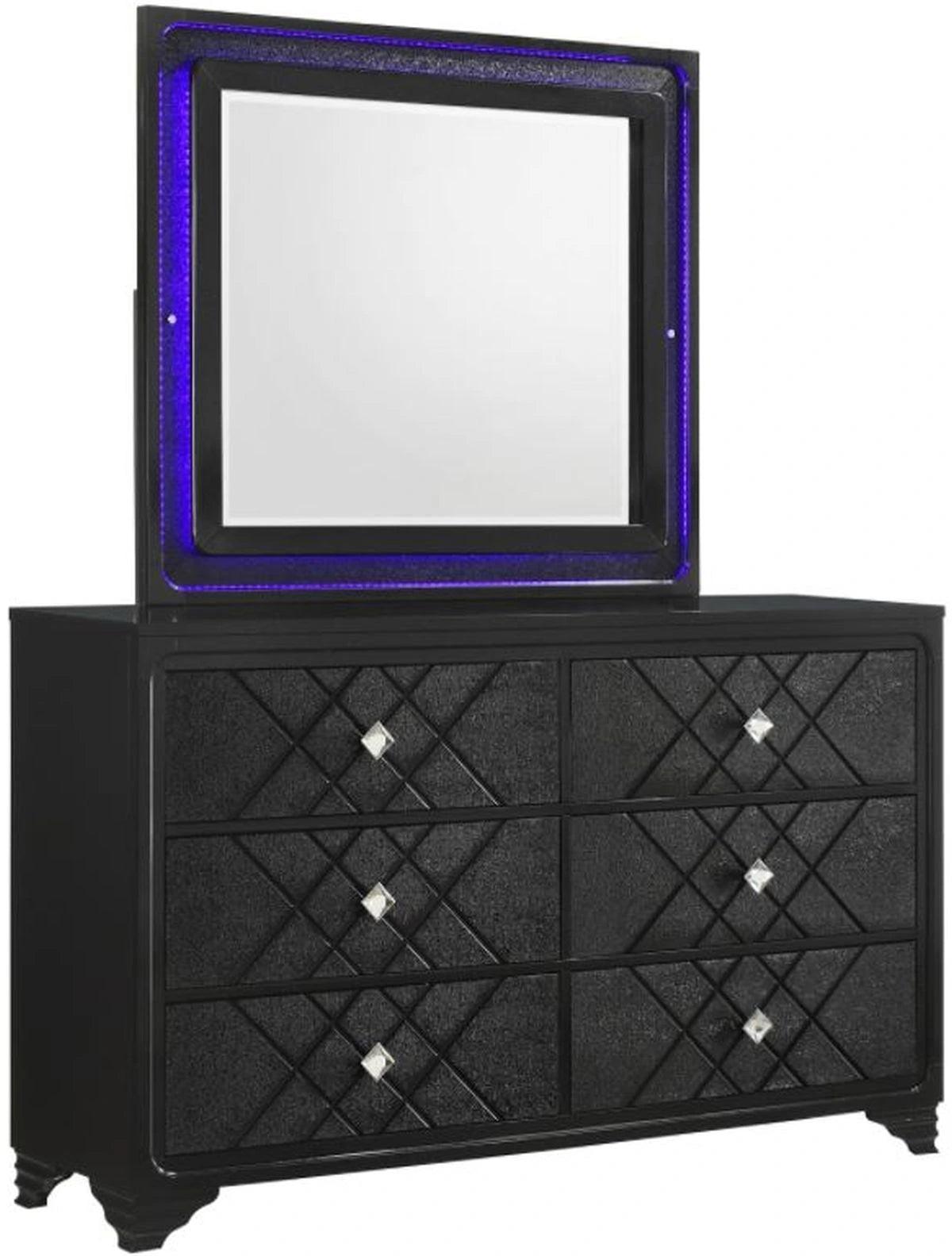 Penelope 4-piece Eastern King Bedroom Set Midnight Star and Black Coaster FredCo