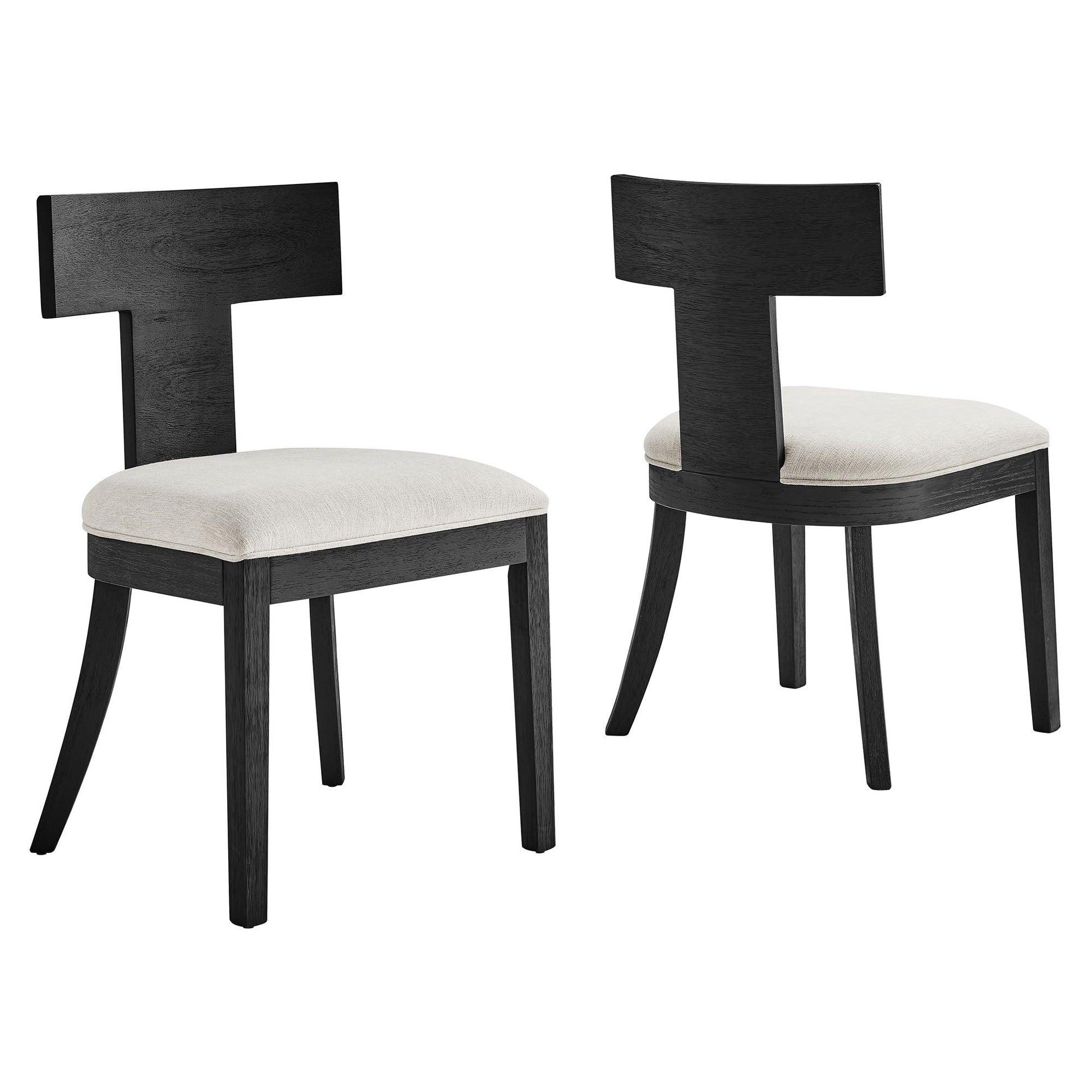 Peregrine Wood and Fabric Upholstered Dining Chairs Set of 2 by Modway FredCo
