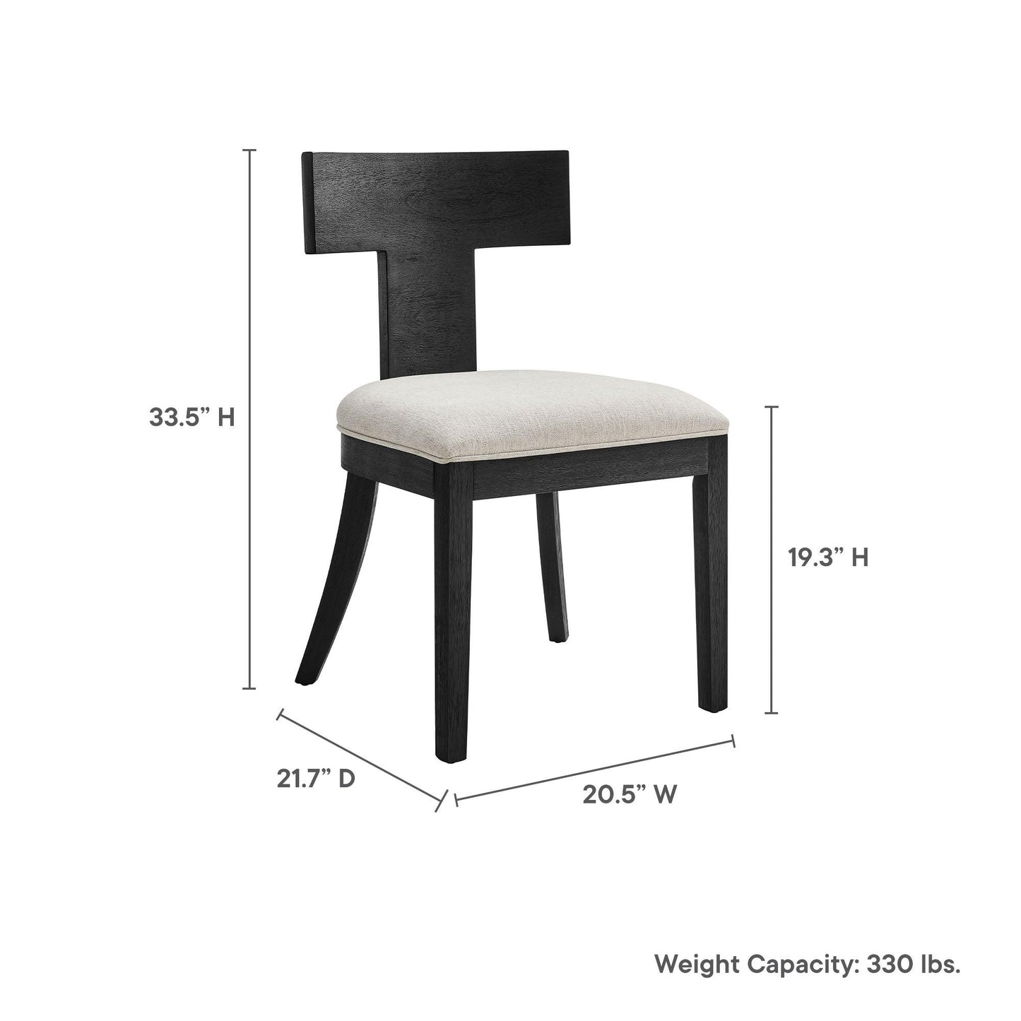 Peregrine Wood and Fabric Upholstered Dining Chairs Set of 2 by Modway FredCo