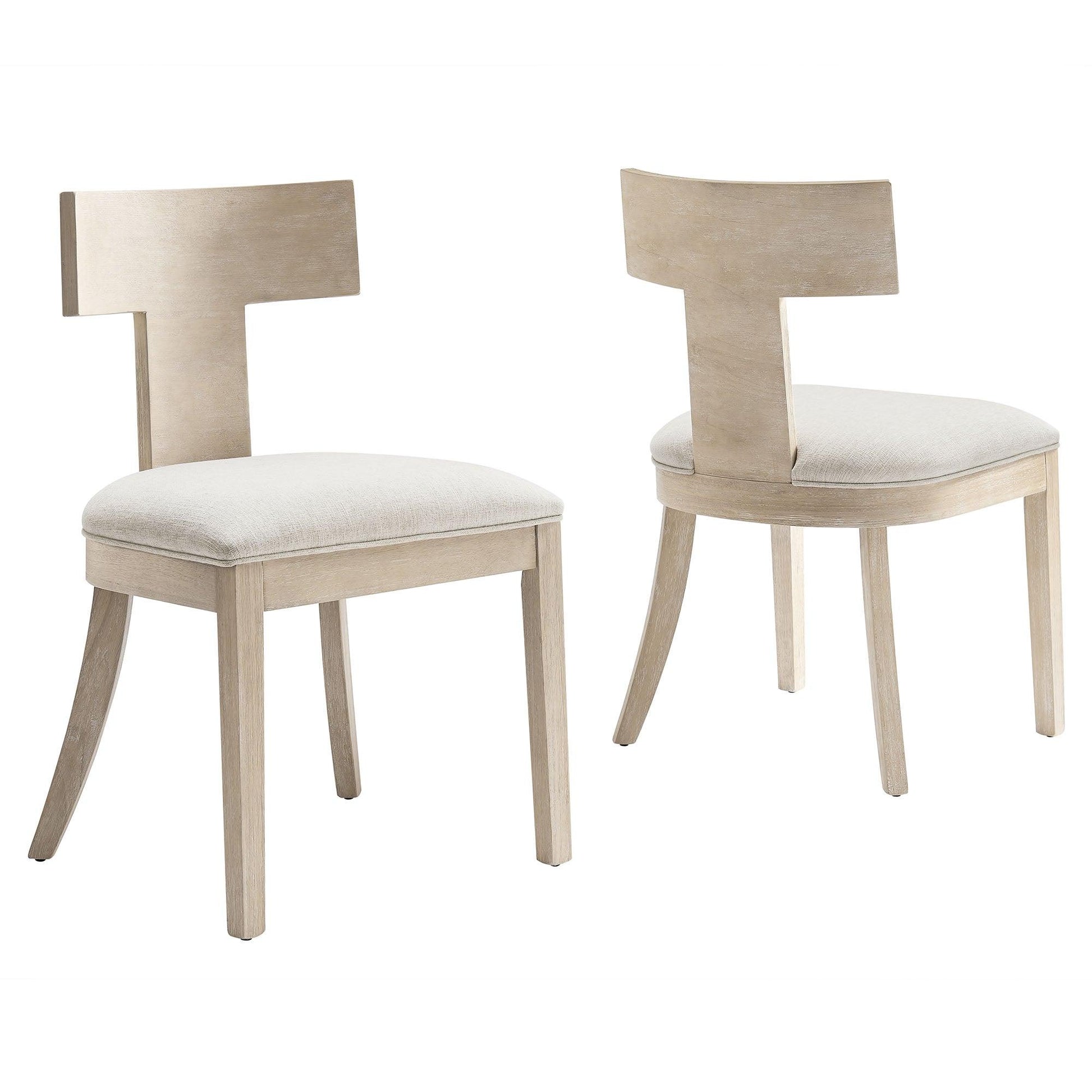 Peregrine Wood and Fabric Upholstered Dining Chairs Set of 2 by Modway FredCo