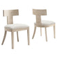 Peregrine Wood and Fabric Upholstered Dining Chairs Set of 2 by Modway FredCo