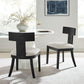 Peregrine Wood and Fabric Upholstered Dining Chairs Set of 2 by Modway FredCo