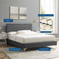 Peyton Performance Velvet Full Platform Bed, MOD-6868 FredCo