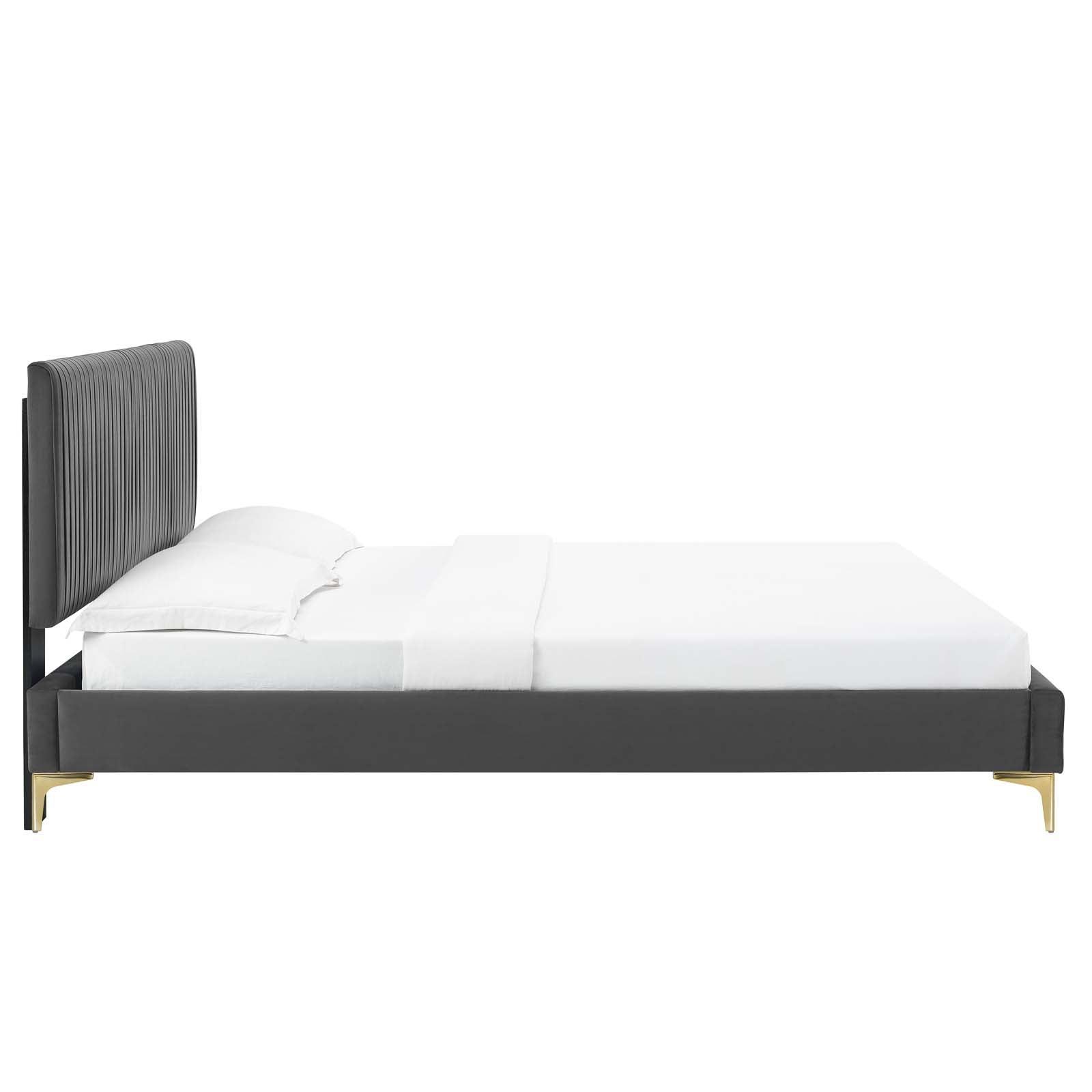 Peyton Performance Velvet Full Platform Bed, MOD-6868 FredCo
