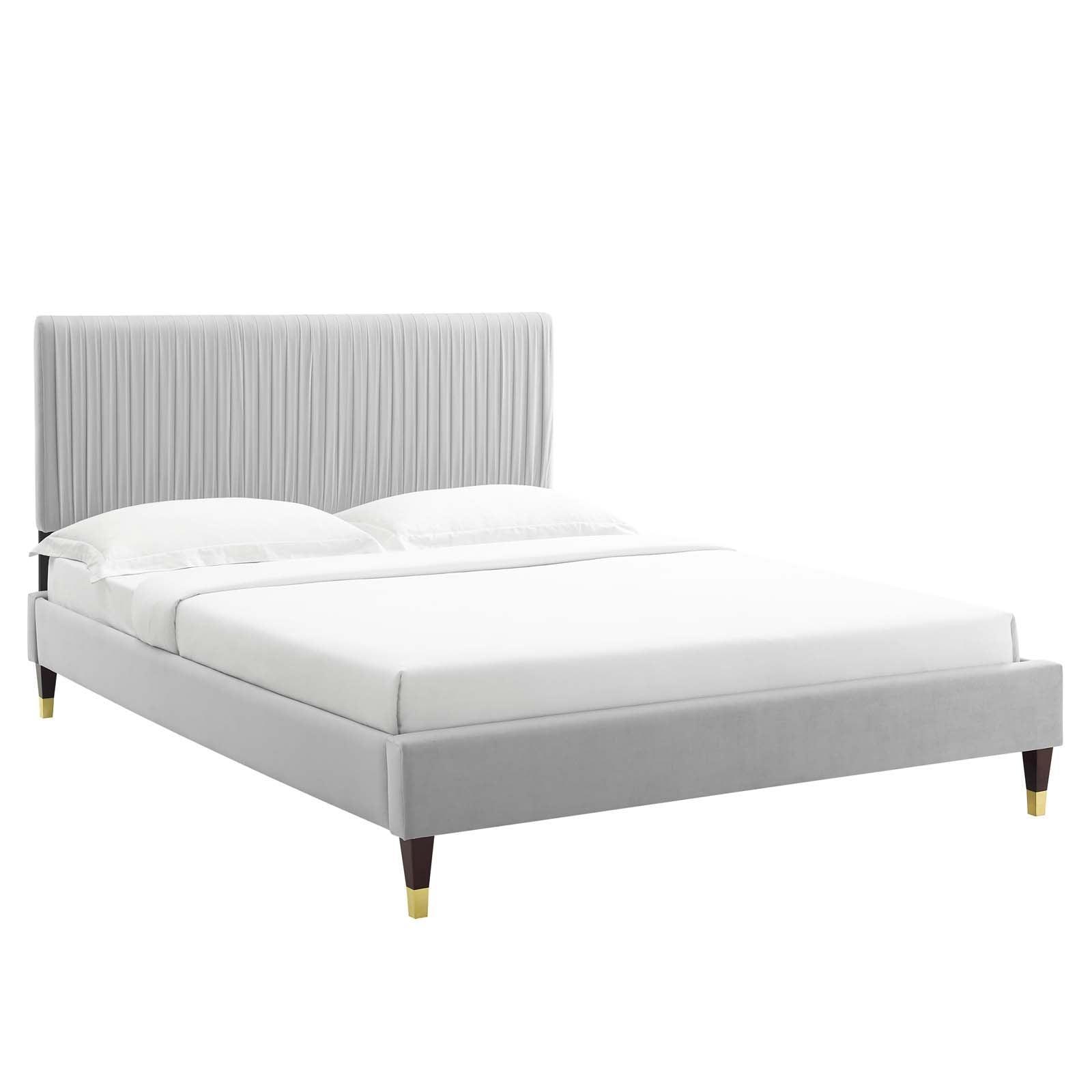 Peyton Performance Velvet Full Platform Bed, MOD-6869 FredCo