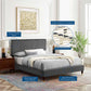 Peyton Performance Velvet Full Platform Bed, MOD-6869 FredCo