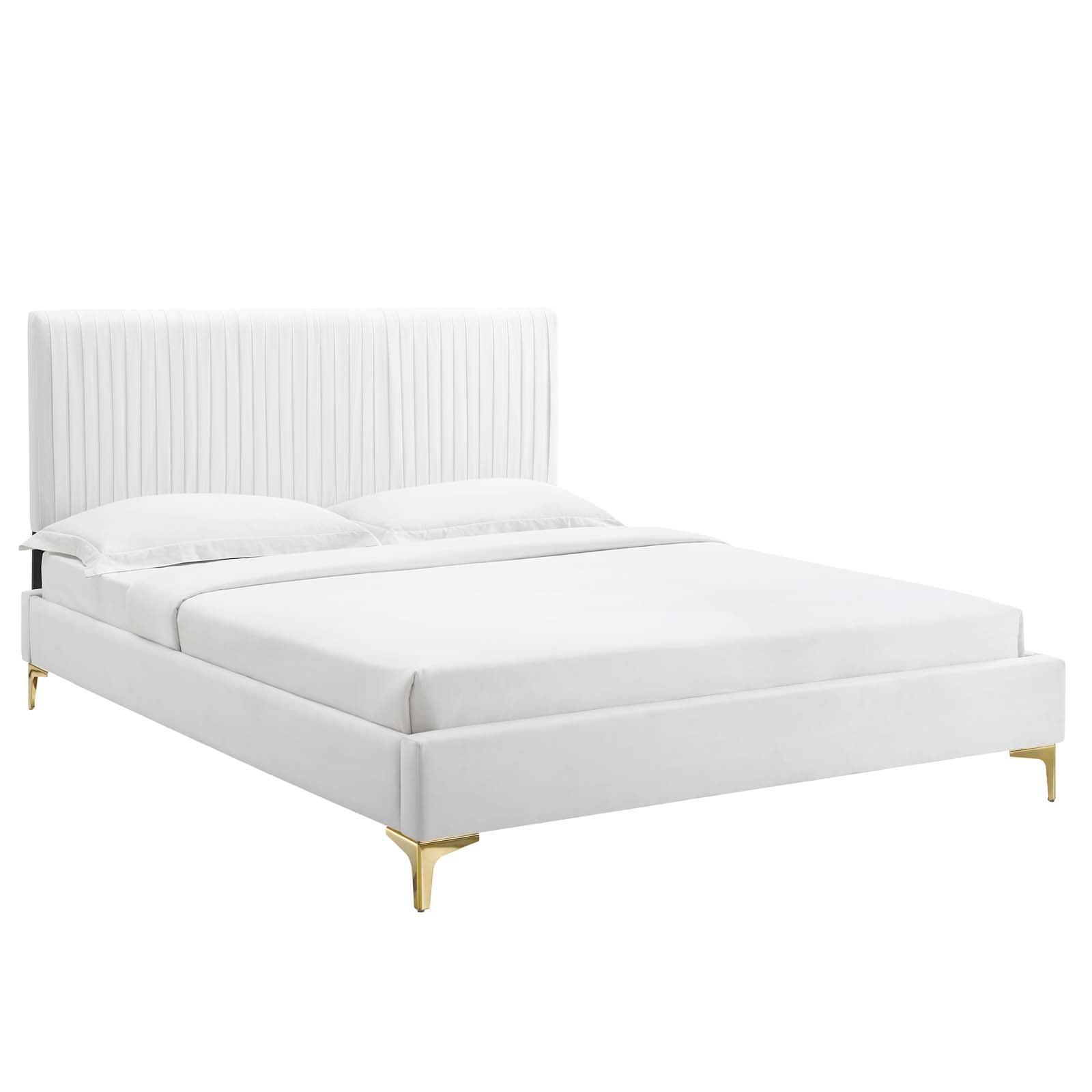 Peyton Performance Velvet King Platform Bed, MOD-6871 FredCo