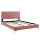 Peyton Performance Velvet King Platform Bed, MOD-6871 FredCo