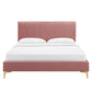 Peyton Performance Velvet King Platform Bed, MOD-6871 FredCo