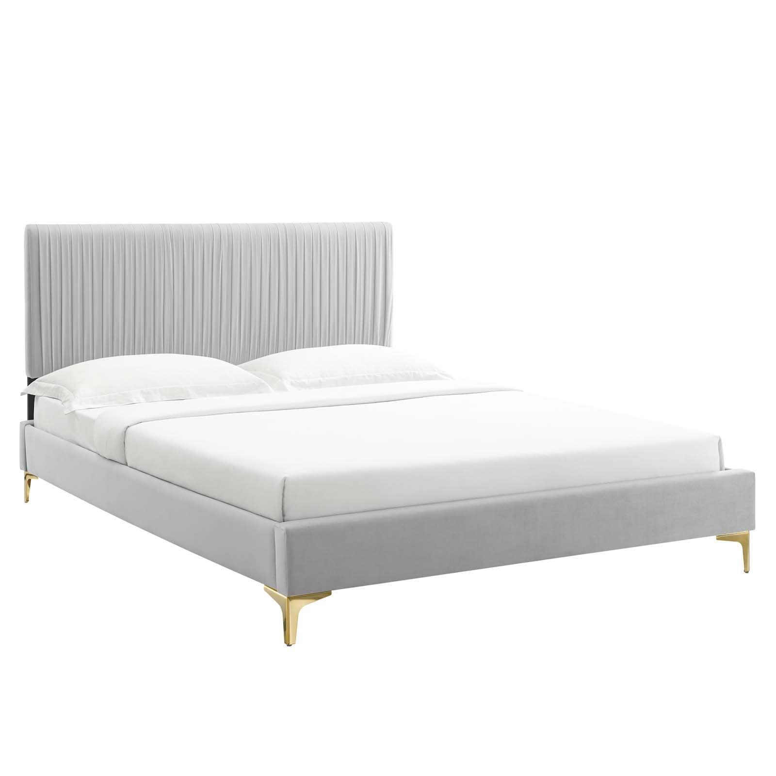 Peyton Performance Velvet King Platform Bed, MOD-6871 FredCo