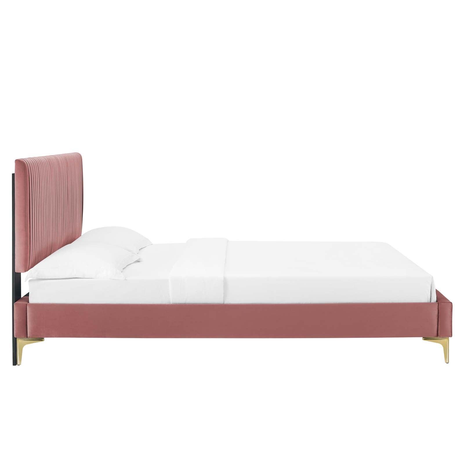 Peyton Performance Velvet King Platform Bed, MOD-6871 FredCo