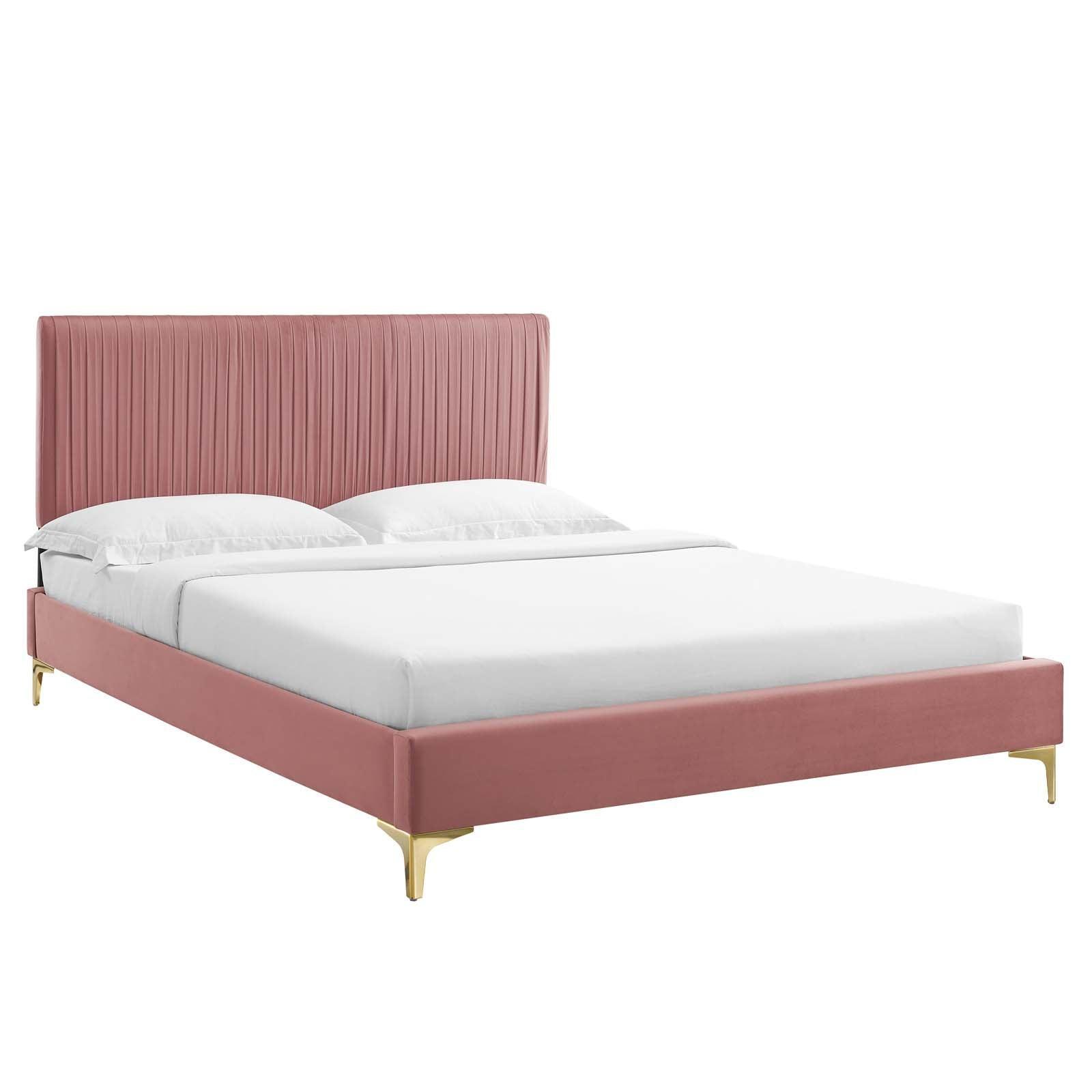 Peyton Performance Velvet King Platform Bed, MOD-6871 FredCo