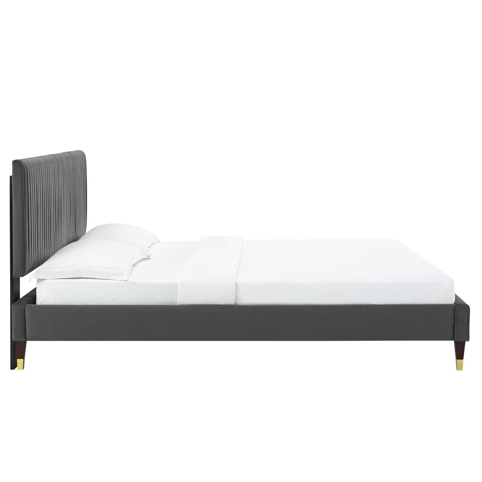 Peyton Performance Velvet King Platform Bed, MOD-6872 FredCo