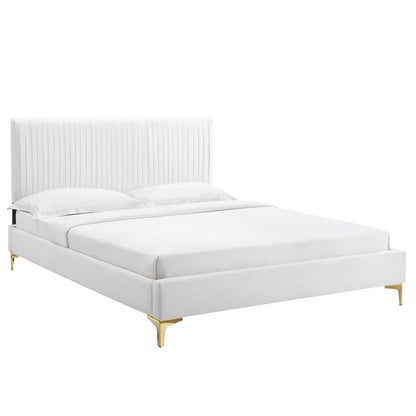 Peyton Performance Velvet Queen Platform Bed, MOD-6595 FredCo