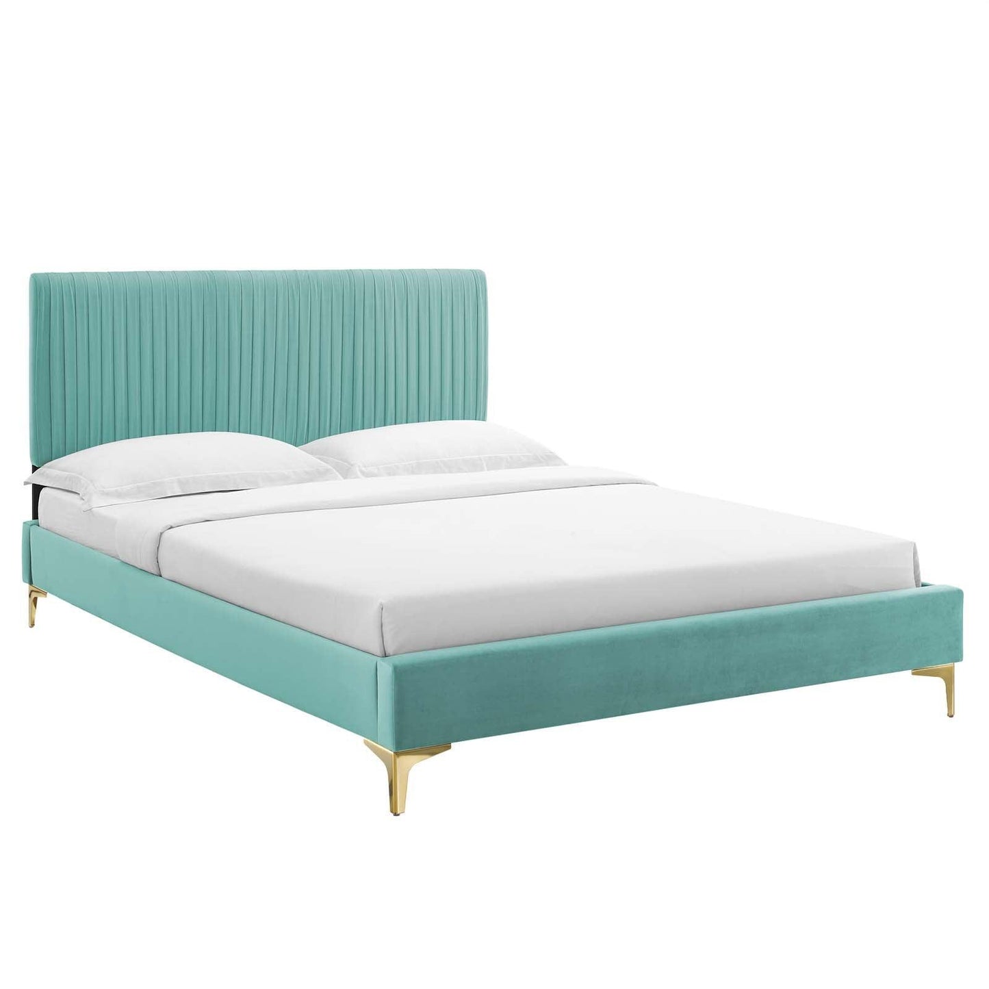 Peyton Performance Velvet Queen Platform Bed, MOD-6595 FredCo