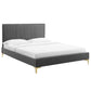 Peyton Performance Velvet Twin Platform Bed, MOD-6865 FredCo
