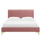 Peyton Performance Velvet Twin Platform Bed, MOD-6865 FredCo