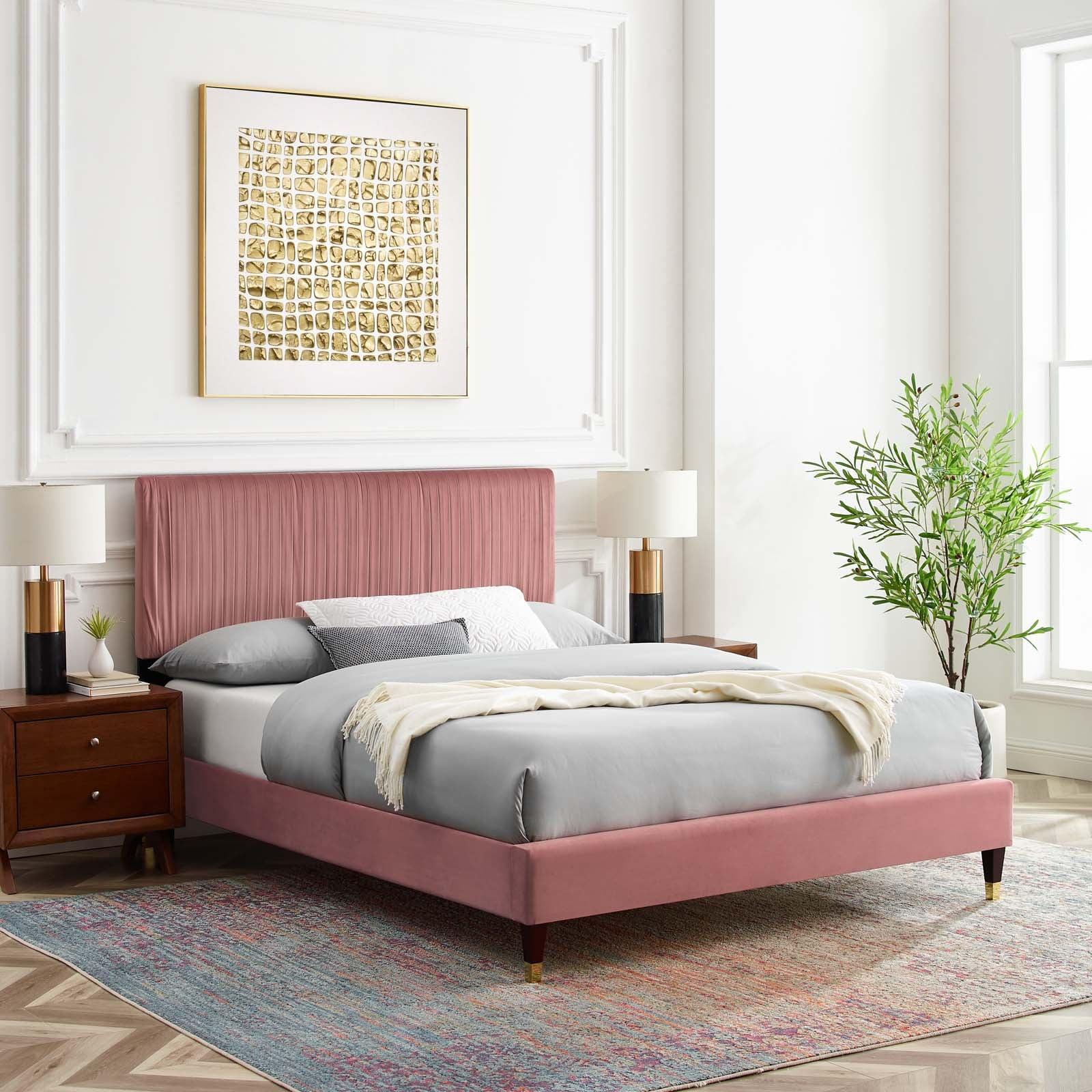 Peyton Performance Velvet Twin Platform Bed, MOD-6866 FredCo