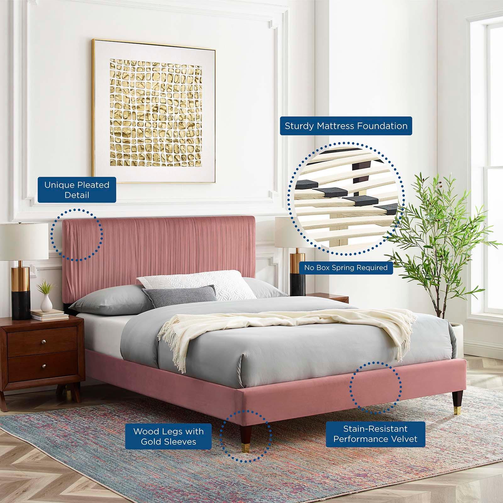 Peyton Performance Velvet Twin Platform Bed, MOD-6866 FredCo