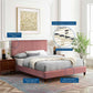 Peyton Performance Velvet Twin Platform Bed, MOD-6866 FredCo