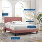 Peyton Performance Velvet Twin Platform Bed, MOD-6867 FredCo