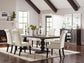 Phelps Rectangular Trestle Dining Set Antique Noir and Beige 7-Piece Coaster FredCo