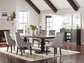 Phelps Rectangular Trestle Dining Set Antique Noir and Grey 121231-S5G Coaster FredCo