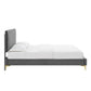 Phillipa Performance Velvet Full Platform Bed, MOD-6922 FredCo