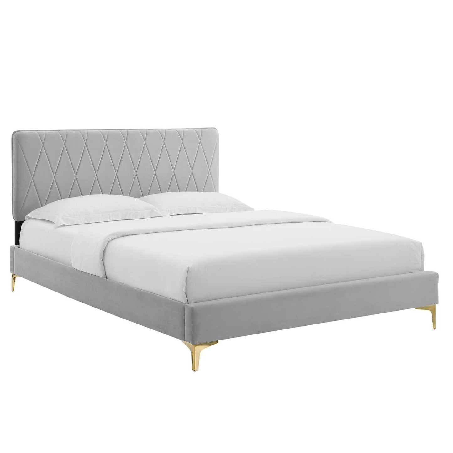 Phillipa Performance Velvet Full Platform Bed, MOD-6922 FredCo