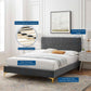 Phillipa Performance Velvet Full Platform Bed, MOD-6922 FredCo