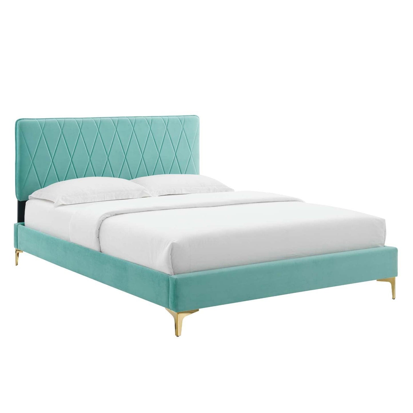 Phillipa Performance Velvet Full Platform Bed, MOD-6922 FredCo