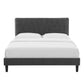 Phillipa Performance Velvet Full Platform Bed, MOD-6924 FredCo