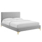 Phillipa Performance Velvet King Platform Bed, MOD-6928 FredCo