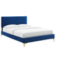 Phillipa Performance Velvet King Platform Bed, MOD-6928 FredCo