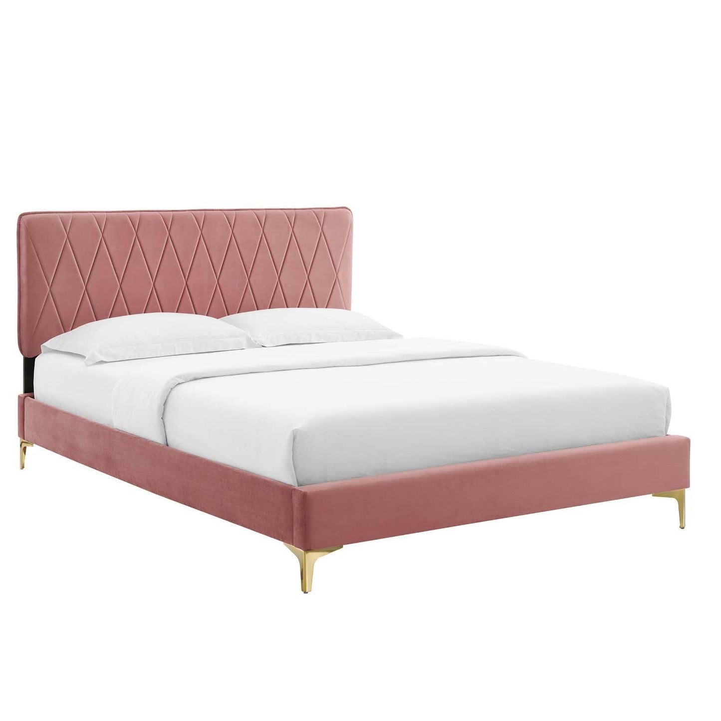 Phillipa Performance Velvet King Platform Bed, MOD-6928 FredCo