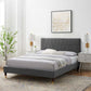 Phillipa Performance Velvet King Platform Bed, MOD-6929 FredCo