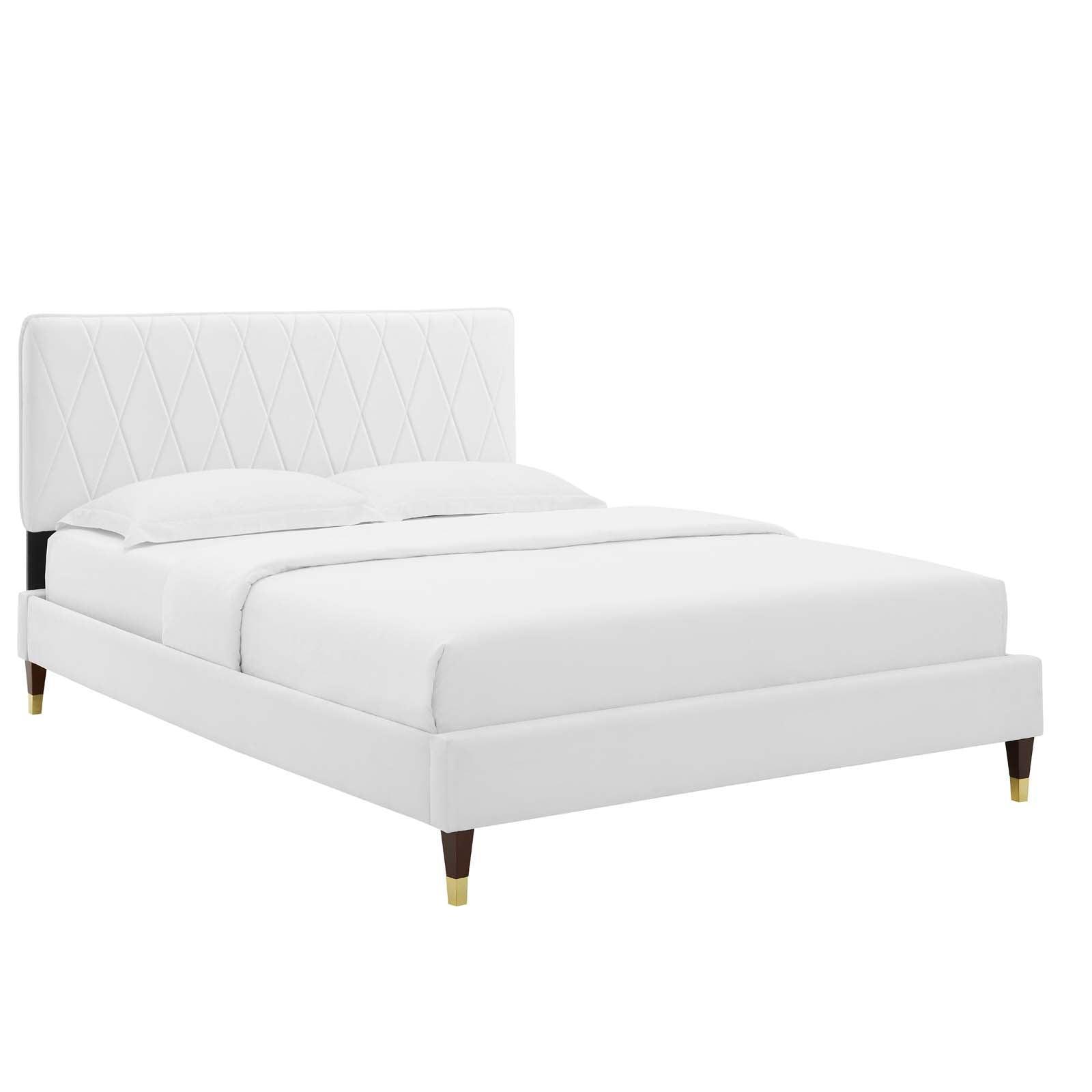 Phillipa Performance Velvet King Platform Bed, MOD-6929 FredCo