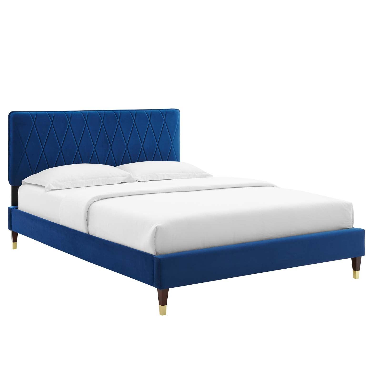 Phillipa Performance Velvet King Platform Bed, MOD-6929 FredCo