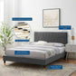 Phillipa Performance Velvet King Platform Bed, MOD-6929 FredCo
