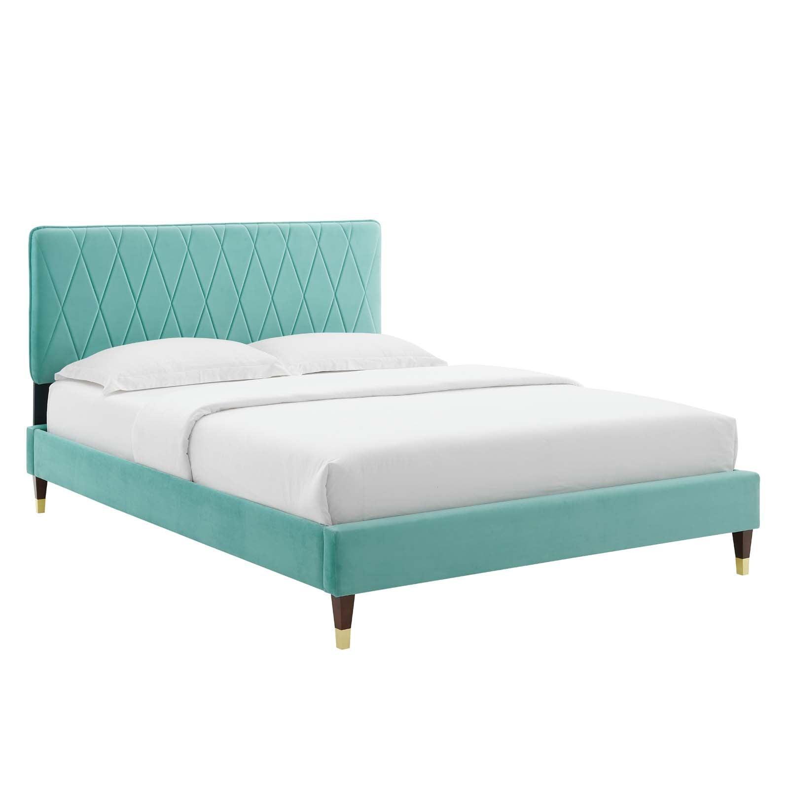 Phillipa Performance Velvet King Platform Bed, MOD-6929 FredCo