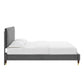 Phillipa Performance Velvet King Platform Bed, MOD-6929 FredCo