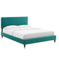 Phillipa Performance Velvet Queen Platform Bed, MOD-6707 FredCo