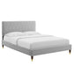 Phillipa Performance Velvet Queen Platform Bed, MOD-6707 FredCo