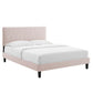 Phillipa Performance Velvet Queen Platform Bed, MOD-6708 FredCo