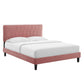 Phillipa Performance Velvet Queen Platform Bed, MOD-6708 FredCo