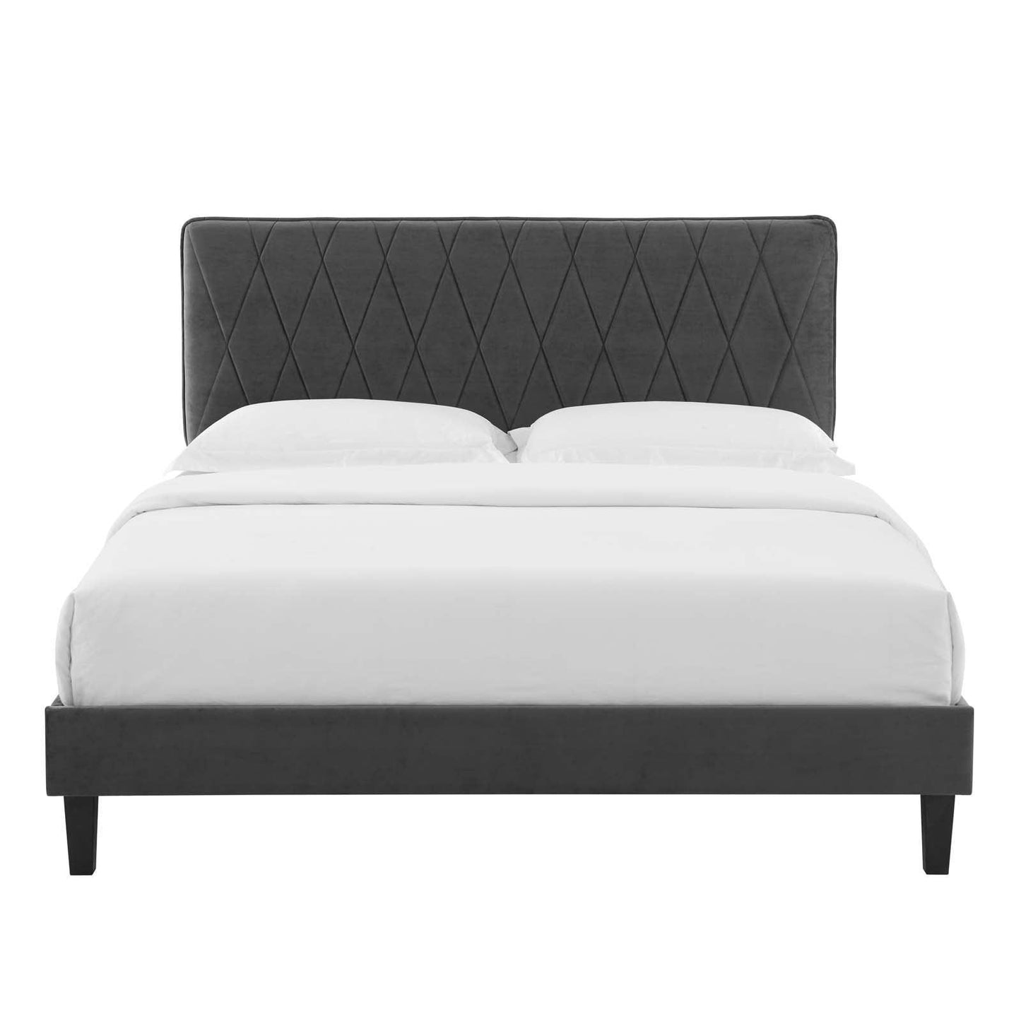 Phillipa Performance Velvet Queen Platform Bed, MOD-6708 FredCo