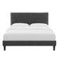Phillipa Performance Velvet Queen Platform Bed, MOD-6708 FredCo
